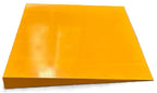 A vibrant yellow rectangular platform with a glossy finish, angled to show its thickness and smooth surface.