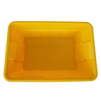 An above view of a empty yellow storage container, showcasing plenty of space for all storage needs.
